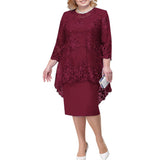 Kukombo Zjkrl Oversized Mother of The Bride Dresses Elegant Weddings Women Midi Dress Two Piece Evening Gown Robe Femme Embroidery Clothing