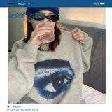 Kukombo Streetwear Printed Hoodie Women Punk Harajuku Hippie Grey Crewneck Sweatshirts Vintage  Pullover Female Tops