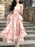 Kukombo Midi Halter Dress Women Elegant Summer 2023 New Sleeveless Fashion Evening Party Ladies Vestidos Vintage French Female Clothes