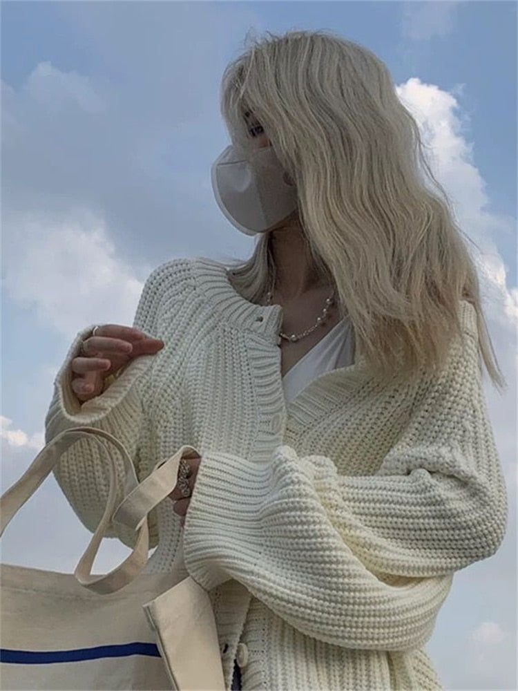 Thanksgiving Gift Winter Women Sweater Knitted Cardigan Oversize Girls Sweater Woman Cashmere  Pullover Tops Long Sleeve Maxi Vintage Y2k Thick
