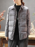 Thanksgiving Gift Ailegogo 2022 Autumn Women Turndown Collar Down Coat Ultra Light 90% White Duck Down Jacket Single Breasted Windproof Parkas