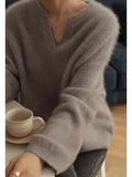 Thanksgiving Gift Winter Women Sweater Knitted Cardigan Oversize Girls Sweater Woman Cashmere  Pullover Tops Long Sleeve Maxi Vintage Y2k Thick