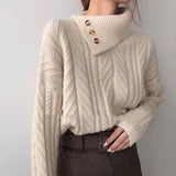 Kukombo New Winter Sweater Women Pullover Girls Tops Knitting Vintage Oversize Autumn Female Knitted Outerwear Warm Sweaters