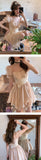Kukombo  French Elegant Short Party Dress Evening Women Sweet Fairy Vintage Mini Dress Lolita Kawaii Clothing 2022 Summer Korean Style