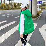 Kukombo Women Down Jacket Ultra-Thin Autumn And Winter New Loose Sleeveless Light Vest Down Padded Jacket Short Allmatch Trend Coat