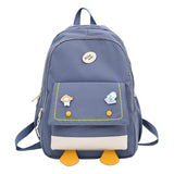 Back to school backpack Nylon Cute Bear Female Student College Bag Badge Girl Doll Kawaii Book Ladies Fashion Bags Trendy