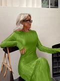 Kukombo Zjkrl Women Fashion Long Sleeve Streetwear Bodycon Orange Midi Dress Autumn Clothes Wholesale Items For Business