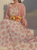 Kukombo 2023 Women Vintage Franch Style Female Strapless Party Dress Casual Holiday Lady Boho Vestido Summer Print Floral Dress