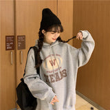Black Friday Sales Women's Hooded Sweater Retro Trend Loose Lazy Letter Print Y2K Autumn And Winter All-Match Top Plus Fleece Pullover