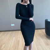 Kukombo 2022 Sexy Bodycon Backless Long Sleeve Party Dress Evening Midi Dress Women Tunic Frocks Dresses For Clothing Female Elegant