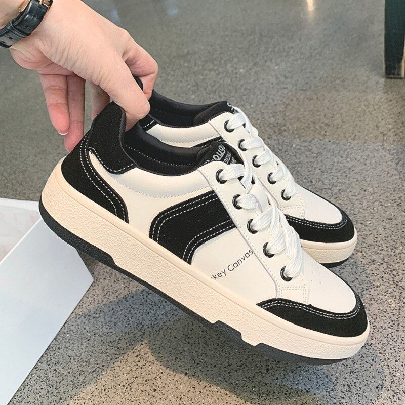 Kukombo Graduation Gift Big Sale  Sneakers Korean Platform Women's Spring Summer New 2022 Casual White Flat Vulcanize Shoes Canvas Running Tennis Basket
