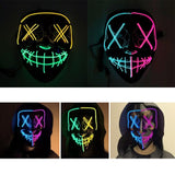 Kukombo Halloween Glowing Mask Mixed Color Led Mask Party Masque Masquerade Masks  Neon Maske Light Glow In The Dark Horror Mask Cosmask