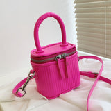 Back To College 2023 Luxury Mini Box PU Leather Sling Crossbody Bag With Short Handle For Woman Cute Phone Shoulder Handbag Kawaii Totes Tiny