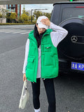 Kukombo Women Down Jacket Ultra-Thin Autumn And Winter New Loose Sleeveless Light Vest Down Padded Jacket Short Allmatch Trend Coat