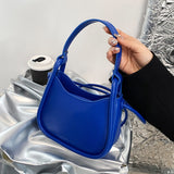 Kukombo Back to school Half Moon Small Underarm Shoulder Bags For Women 2023 Trend Fashion Design Bucket Crossbody Ladies Handbags Blue Green