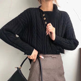 Kukombo New Winter Sweater Women Pullover Girls Tops Knitting Vintage Oversize Autumn Female Knitted Outerwear Warm Sweaters