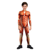 Kukombo Halloween Children Jumpsuit Skeleton Muscle Viscera Halloween New Creative Printing Kids Performance Cosplay Horror Costume Scary Bodysuit