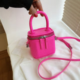 Back To College 2023 Luxury Mini Box PU Leather Sling Crossbody Bag With Short Handle For Woman Cute Phone Shoulder Handbag Kawaii Totes Tiny