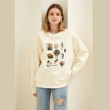 Kukombo Winter Autumn Fleece Sweatshirt Korean Long Sleeve Tops Vintage Y2K Oversized Pullover Streetwear Crewneck Sweatshirt Women 2023