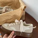 Kukombo Graduation Gift Big Sale  2022 New Spring Brown Platform Sports Korean Women's Sneakers Flat Canvas Casual Vulcanize Shoes Tennis Basket Running