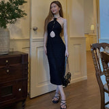 Cyber Monday Sales Summer Casual Bodycon White Elegant Dress Hollow Out Sleeveless Backless Maxi Off The Shoulder Birthday Dresses For Women Party