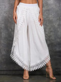 Kukombo New Spring And Summer Fashion Temperament Women's Pants Lace Irregular Trousers Loose Casual Harem Pants Wide-Leg Pants Women