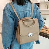 Kukombo Back to school  Vintage Women PU Leather Backpack Fashion School Bags For Female Shoulder Bags Mochila Feminina Ladies Hand Bag Daypack Bagpack