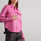 Cyber Monday Sales Women Coat Natural 100% Sheepskin Winter Fashion Sheepskin Genuine Leather Long Windcoat Female Outwear H72