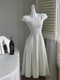 Kukombo Elegant Midi Dress Women Summer 2023 New Fashion Evening Party Ladies Vestidos Vintage Slim Clothes Female Korean White Dresses