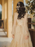 Kukombo Back to school outfit Retro Medieval Royal Princess Dress Woman Vintage Chiffon Lace Bandage Lantern Sleeve Luxury Lady Long Dresses Vestido Festa