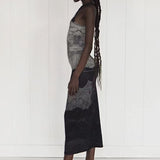Kukombo Y2k Aesthetic Printed Black Women Dresses Summer 2022 Sexy Sleeveless Long Maxi Dress P33-BG18