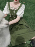 Kukombo Hstar Gothic Lolita Dress Harajuku Fashion Cosplay Dress Japanese Soft Sister Style Green Dress Cute Girl Kawaii Princess
