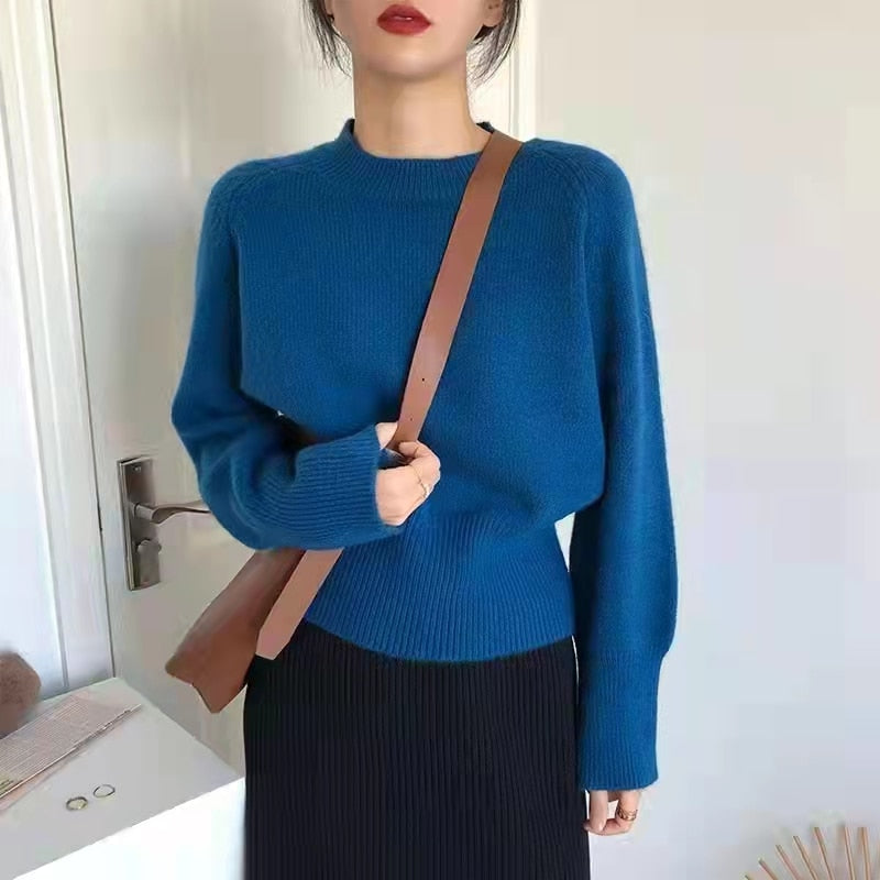 Thanksgiving Gift Winter T Shirt Women Elasticity Oversized T-Shirt Woman Clothes Female Tops Long Sleeve Women's Tube Top Knit Canale