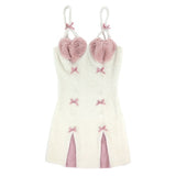 Kukombo Japanese Kawaii Lolita Strap Dress Women Korean Elegant Sexy Party Mini Dress Female Bow Casual France Princess Cute Dress 2022