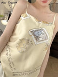 Kukombo Summer Poplin Floral Sweet Top Women Designer Irregular Backless Chic Top Female Korean Fashion Bandage Bow Sexy Party Top