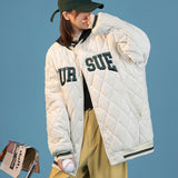 Kukombo Winter 2023 New Parker Cotton Wear Women Fashion Letter Embroidery Day Loose Baseball Jacket Warm Cotton Jacket