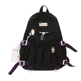Back to school backpack Korean Style Sweet Large Capacity Open Pockets Kawaii Female Bow Bags For Teenager Girls Travel Backpacks