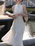 Kukombo Midi Dress Women Summer 2023 New French Styel Elegent Evening Party Ruffle Fashion Party Birthday Prom Clothes Female Vestidos