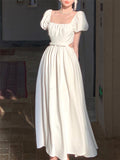 Kukombo Female Clothes Summer 2023 New French Vintage Party Prom Short Sleeve Princess Vestidos Elegant Fashion Formal Dress For Women