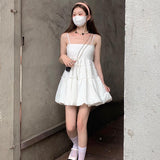 Kukombo Dress Women All-Match Above Knee Sexy Summer BF Spaghetti Strap Streetwear Folds Платье Traf Vestidos Elegantes Para Mujer Robe