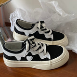 Kukombo Graduation Gift Big Sale  Kawaii Lolita Japanese Women's Sneakers Platform Canvas Flat Sports Shoes White Vulcanize Shoes Korean Running Fashion