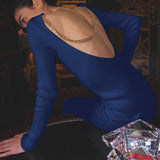 Kukombo 2022 Sexy Bodycon Backless Long Sleeve Party Dress Evening Midi Dress Women Tunic Frocks Dresses For Clothing Female Elegant
