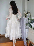 Kukombo Summer Pink Chiffon Vintage Fairy Dress Women Korean Style Elegant Party Midi Dress Female Court Retro Flare Sleeve Dresses
