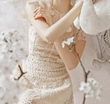 Kukombo 2023 New Autumn Woman Dress Beige Lace O-Neck Casual High Waist Mesh Maxi Dresses Female Vestido Runway Design