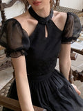 Kukombo  Black 2 Piece Dress Set Women Casual Korean Clothing Fashion Suits Y2k Crop Tops + Short Skirts Elegant Beach Dress 2022 Summer