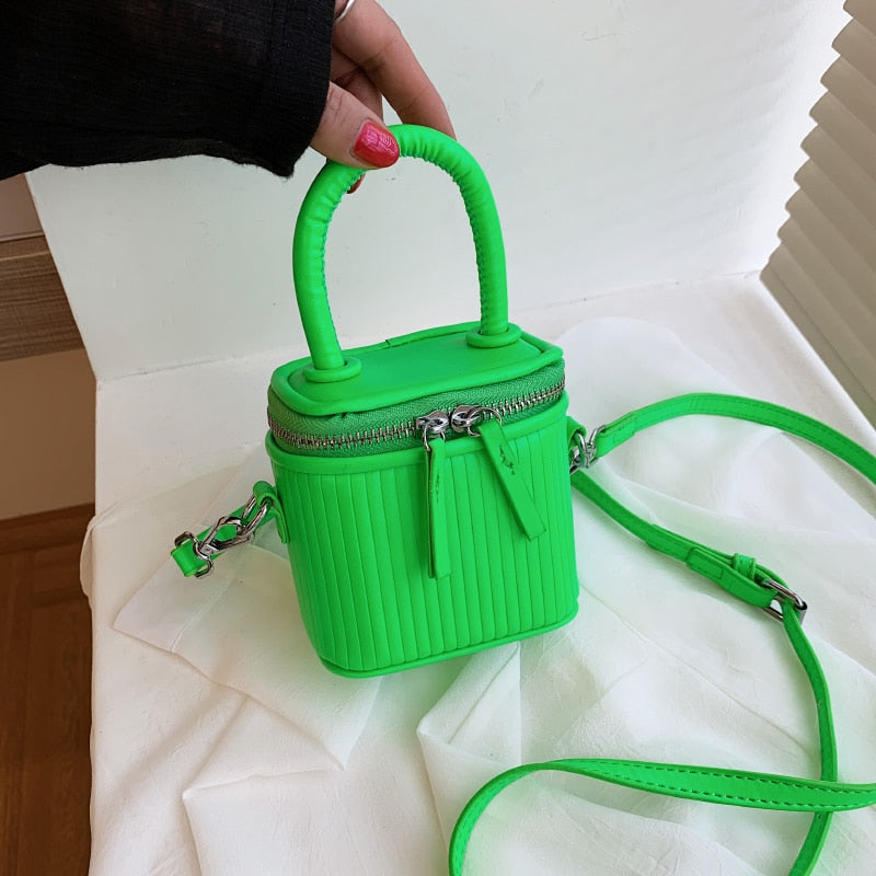 Back To College 2023 Luxury Mini Box PU Leather Sling Crossbody Bag With Short Handle For Woman Cute Phone Shoulder Handbag Kawaii Totes Tiny