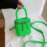 Back To College 2023 Luxury Mini Box PU Leather Sling Crossbody Bag With Short Handle For Woman Cute Phone Shoulder Handbag Kawaii Totes Tiny