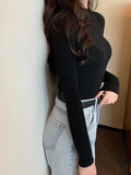 Kukombo Thanksgiving Gift Autumn Winter Sweater Pullover Ladies Sweater Long Sleeve Slim High Neck Commuter Striped Sweater Soft Knit Bottoming Jumper