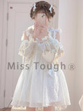 Kukombo White Kawaii Sweet Dress Women Summer 2022 Korean Chic Elegant Party Mini Dress Fairy Casual Japanese Lolita Princess Cute Dress