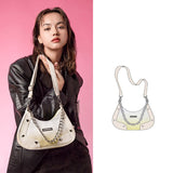 Kukombo New Crocodile Pattern Baguette Bags Underarm Shoulder Bags For Women Crossbody Bags Chain Design Luxury Handbags bolsos de mujer L32